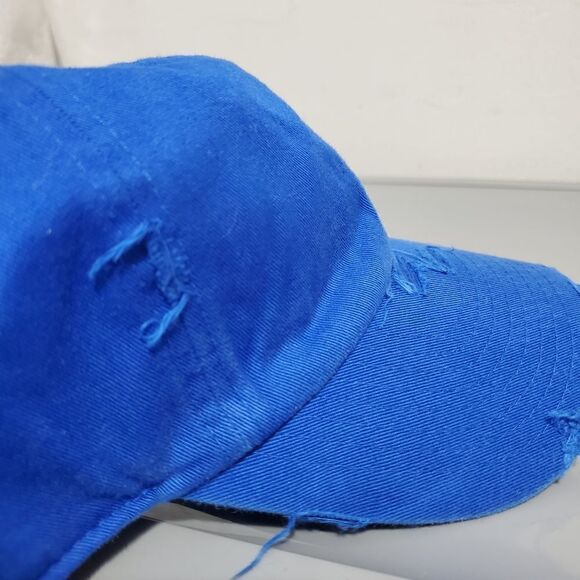 NWT DAD UNISEX CAP HAT DISTRESSED BLUE STRAPBACK - Picture 7 of 12